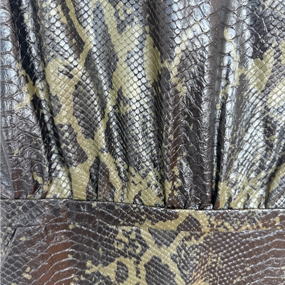Ramy Brook Cherie V-neck mini dress in Olive snakeskin print size 4 - Picture 4 of 7